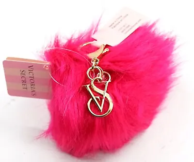 New Victoria's Secret Tropic Rose Pink Off Duty Faux Fur Pouf Pom Pom Key Chain • $5.47