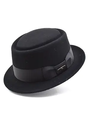 Stetson Wool Felt Cranston Pork Pie Men's Hats In Black • $65