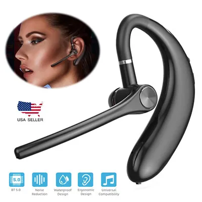 Wireless Headset Bluetooth Earpiece Noise Cancelling Mic For Tablet Cellphones • $15.03