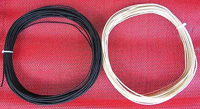 10 Ft. Vintage Guitar Cloth Wire Black & White Tinned Push Back Gavitt MADE USA • $10.95