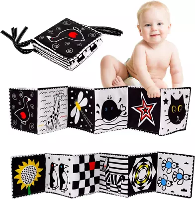 Dacitiery Black And White High Contrast Sensory Toys For Newborn Baby Soft Books • £7.99