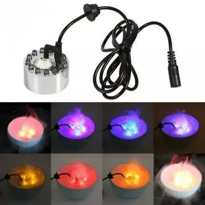 12 LED Ultrasonic Mist Maker Light Fogger Water Fountain Pond Air Humidifier • $10.99