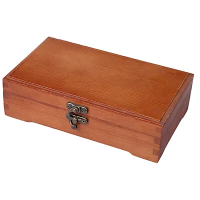 £13.61 • Buy Stationery Wooden Box With Hinged Lid Pencil Box Pencil Case Stationery Case Box