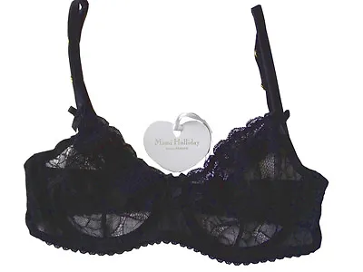 MIMI HOLLIDAY Black Lace Non-Padded Underwired Bra BNWT • $74.59