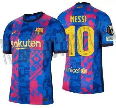 Nike Lionel Messi Fc Barcelona Uefa Europa League Third Jersey 2021/22 • $199.99