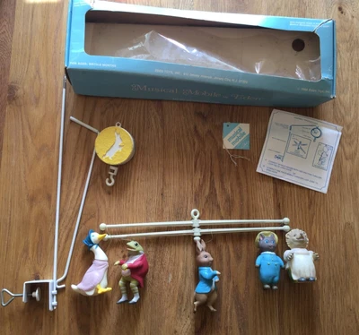 £36.99 • Buy  Vintage Musical Mobile By Eden 1986 Original Box Cot Mobile Beatrix Potter