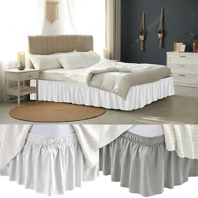 Elasticated Bed Skirt Ruffled Bed Base Wrap Around Bed Valance Sheet Sheet Frame • £4.99