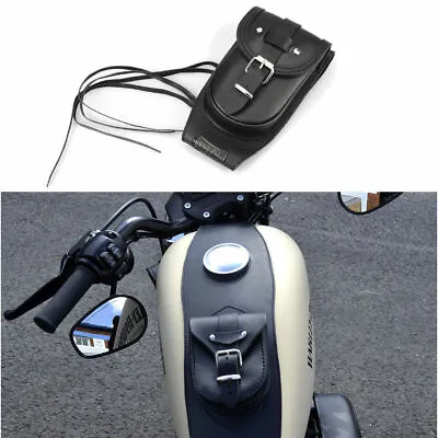 Motorcycle Black Tank Cover Panel Pad Bib Bra With Pouch For Harley 883 1200 • $28.48