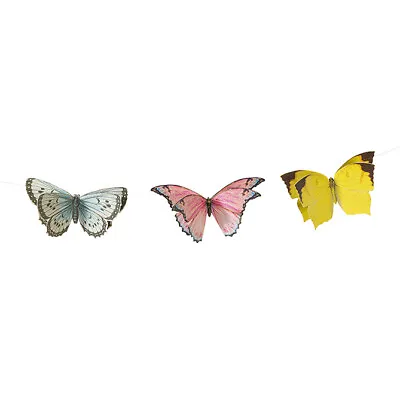 £7.99 • Buy Vintage Style Butterfly Bunting Garland 3m Pretty Butterfly Banner Decoration