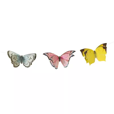 £7.99 • Buy Vintage Style Butterfly Bunting Garland 3m Pretty Butterfly Banner Decoration