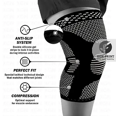£4.89 • Buy Knee Support Sleeve Brace Patella Arthritis Pain Relief Gym Ligament Supports
