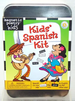 Magnetic Poetry Kids Spanish Word Kit Over 200 Magnets English & Spanish • $20.23