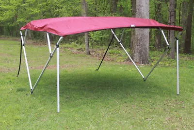 Vortex Square Tube Frame 4 Bow Pontoon Boat Bimini Top 10' Burgundy 91-96  • $380