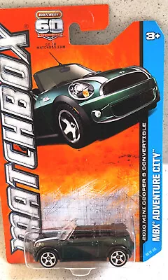 MINT Matchbox Mini Cooper S Convertible Long Card 2010 British Racing Green • $16.70