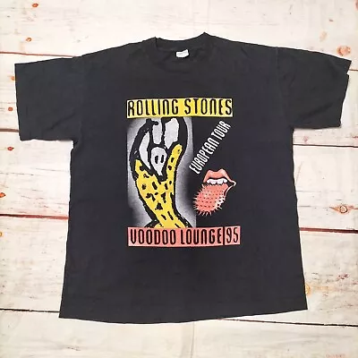 Vintage 90s Rolling Stones 94/95 Voodoo Lounge World Tour Band Merch Shirt - XL • $130