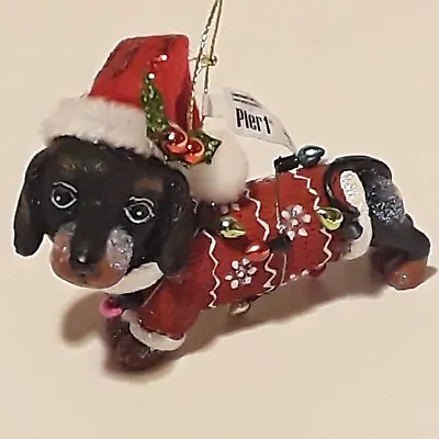 $4.99 • Buy Pier 1 Weenie Dog Christmas Ornament New