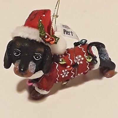 $4.99 • Buy Pier 1 Weenie Dog Christmas Ornament New