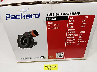 New Packard 66781 Draft Inducer Blower Motor Rheem Replacement 115 Volt 0.6 Amps • $143.45