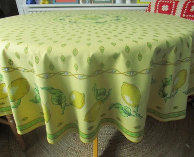 £45 • Buy French Provencal Round Tablecloth Lemon Fruit Design Yellow Images De Provence