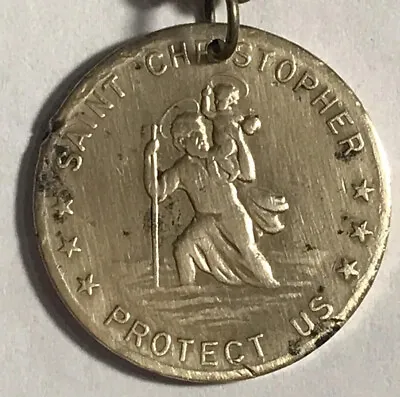 Vintage St Christopher Pendant Metal Gold Tone In Case Of Accident Call A Priest • $16.99