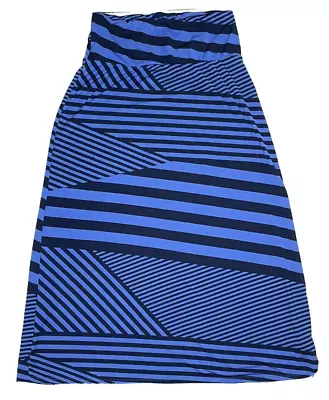 Blue Black Striped Stretch Maxi Skirt Womens Size Medium ECI New York • $8.69
