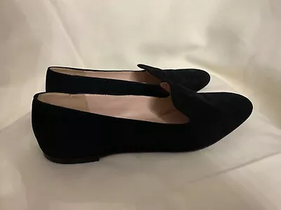 J Crew Women’s Black Suede Loafer Flat Shoes Size 8.5 • $29.99