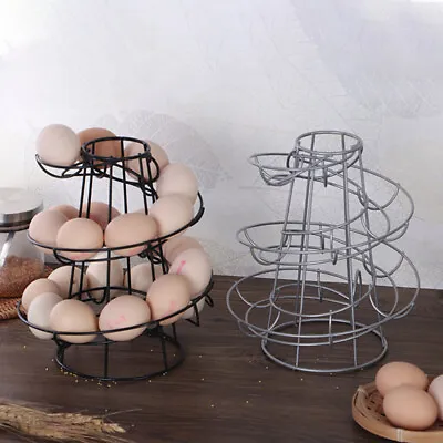 Egg Skelter Modern Kitchen Storage Spiral Helter Skelter Egg Holder Stand Rack  • £10.91