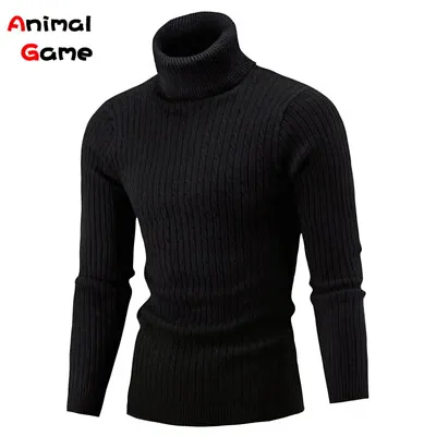 Men's Turtleneck Soft Sweater 2024 Warm Knitted Autumn/winter Pullover Jumper 🥼 • $16.99