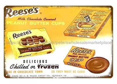 Plaque Metal Wall Decor 1928 Reese's Peanut Butter Cups Snack Metal Tin Sign • $18.93