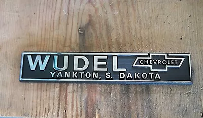 2 Vtg NOS Wudel Motors Chevrolet Yankton South Dakota SD Dealership Emblem Plate • $4.95