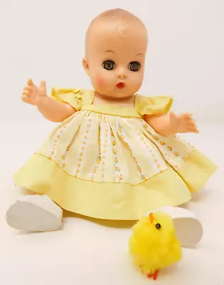 VNTG 1957 Vogue Ginnette Doll #7616 Yellow Print Sundress Outfit W/ Easter Chick • $49.99