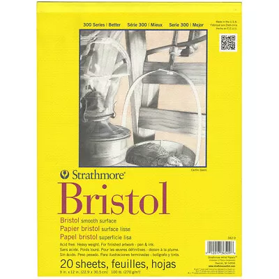 Strathmore Bristol Smooth Paper Pad 9 X12 -20 Sheets 342900 • $43.96