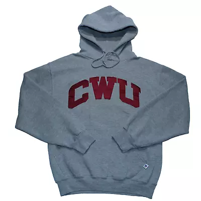 Russell Athletic Washington University Hoodie Mens Small Grey CWU US Vintage 90s • £24.99