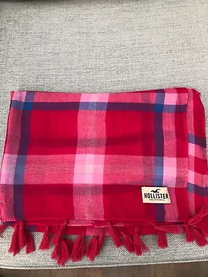 New Large Super Soft Hollister Pink Checked Scarf • £10