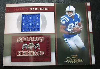 Marvin Harrison 2006 Prestige Gridiron Heritage Authentic Game Worn Jersey Card  • $12