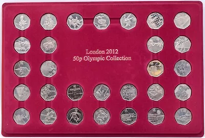 2012 Olympic 50p Fifty Pence Complete Set From Circulation In Presentation Case • £54