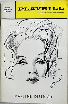Marlene Dietrich - Broadway Playbill - Oct 1968 - Mark Hellinger Theatre • $8