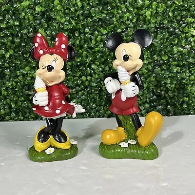 Disney Mickey & Minnie Mouse With Ice Cream Cones Garden Statues Set Of Two • $25