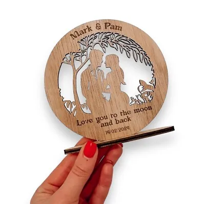 5th Anniversary Gift Wedding PERSONALISED Husband Wife Engraved Valentines Wood • £9.99