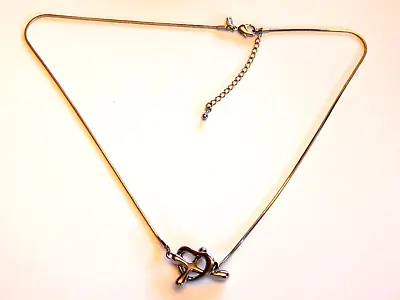 Vintage Premier Designs X And O Necklace Silver Tone Snake Chain 18 - 20 Inch • $17.99