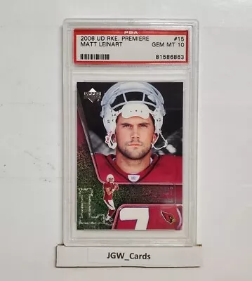 2006 Upper Deck Rookie Premiere Matt Leinart RC #15 PSA 10 Arizona Cardinals  • $10.97