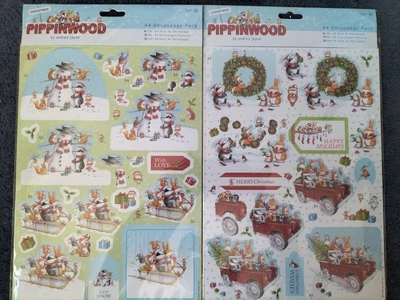 Docrafts 2 A4 Pippinwood Christmas Decoupage Packs Days Out & Snow Friends Bn • £7.50