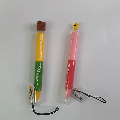 2x Super Mario Bros Nintendo DS Stylus Star Brick 10cm 2006 Release • $20