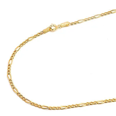 14K Yellow Gold 2mm Figaro Chain Necklace • $143