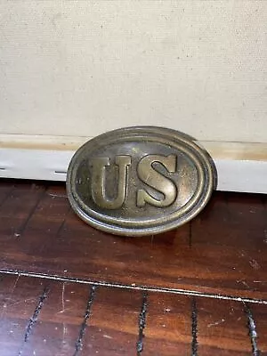 Vintage US CSA Civil War Replica Oval Belt Buckle For Reenactment Brass Metal • $24.99