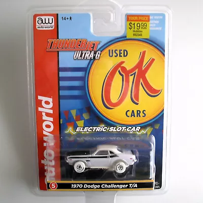 AUTO WORLD White IWheels '70 Dodge Challenger T/A Thunderjet Ultra-G HO Slot Car • $19.95