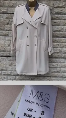 Ladies M&S Collection Natural Mix 3/4 Length Lightweight Coat Jacket UK 8 • $8.83