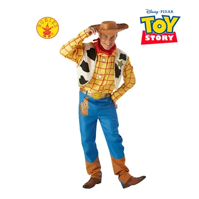 Disney Toy Story Woody Sheriff Deluxe Costume Men Cowboy Hat Vest Trouser Scarf • £55.80