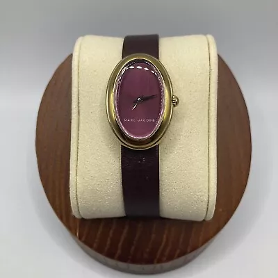 MARC JACOBS Ladies 20mm Watch Cicely Burgundy Dial Gold Tone Brown Band - Runs • $39.99