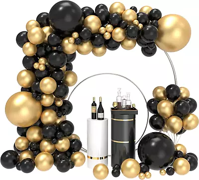 134Pcs Black And Gold Balloon Garland Arch Kit Black And Gold Party Decorations  • $21.16